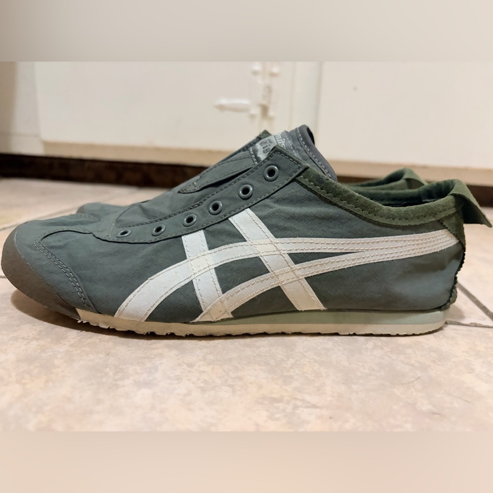 Onitsuka Tiger Mexico 66 tieless Slip-On Olive Green/wh unisex (6m/7.5w) Shoes